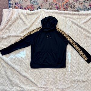 Nike Black & Gold Hoodie – Size Medium embroidered logo academia athleisure